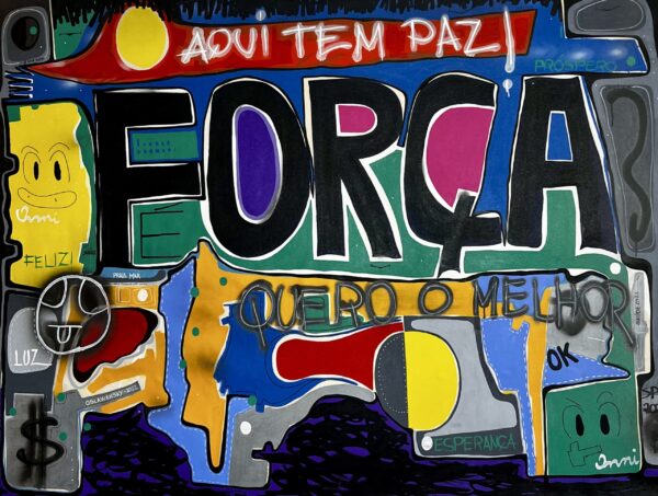 AQUI TEM PAZ é uma obra feita pelo artista plástico Alois Hunka sob sua assinatura Oslawansky. O Artista assina as peças com a palavra “OK”.