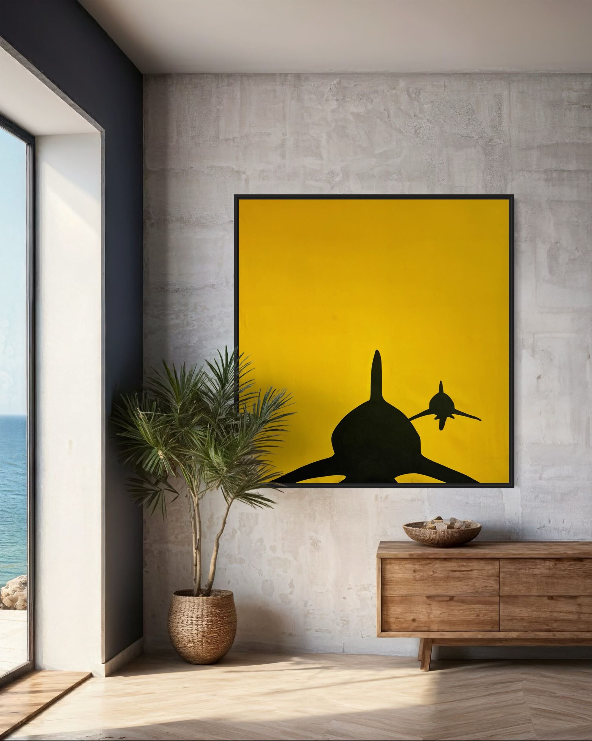 A obra Baby Shark compõe a série Tubarões de Boa Viagem, uma criação exclusiva do artista sob a assinatura Paz.