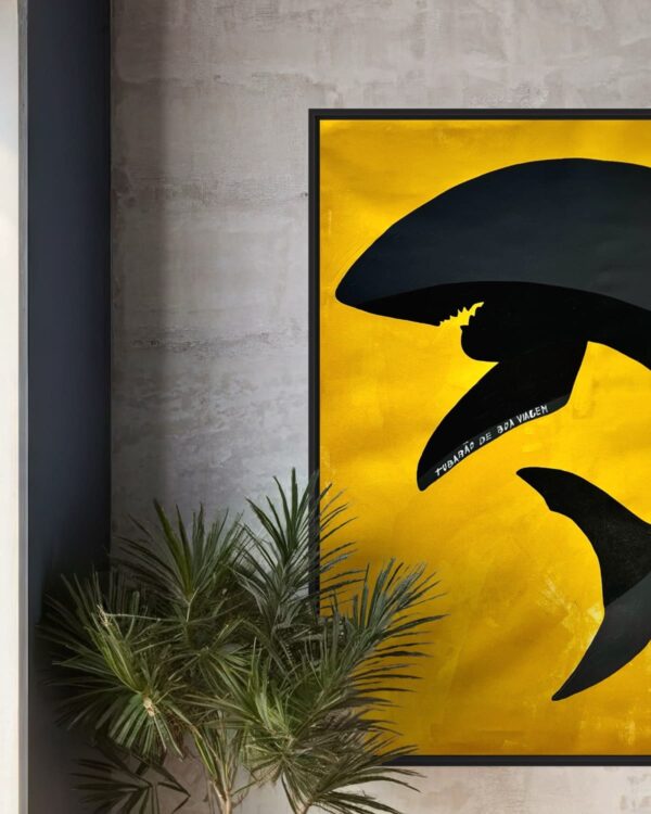 A obra Black Shark compõe a série Tubarões de Boa Viagem, uma criação exclusiva do artista sob a assinatura Paz.