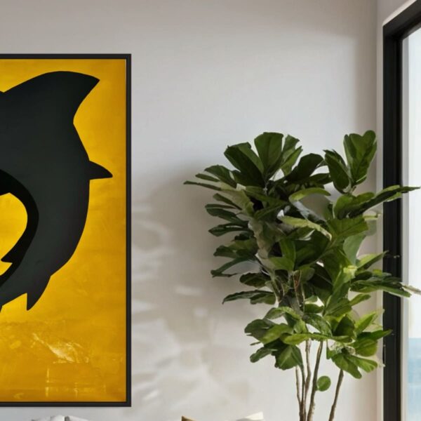 A obra Black Shark compõe a série Tubarões de Boa Viagem, uma criação exclusiva do artista sob a assinatura Paz.