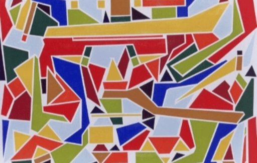 Essas obras correspondem a fase inicial do artista que consistia em formas geométricas.