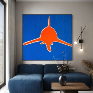 A obra Laranja compõe a série Tubarões de Boa Viagem, uma criação exclusiva do artista sob a assinatura Paz.