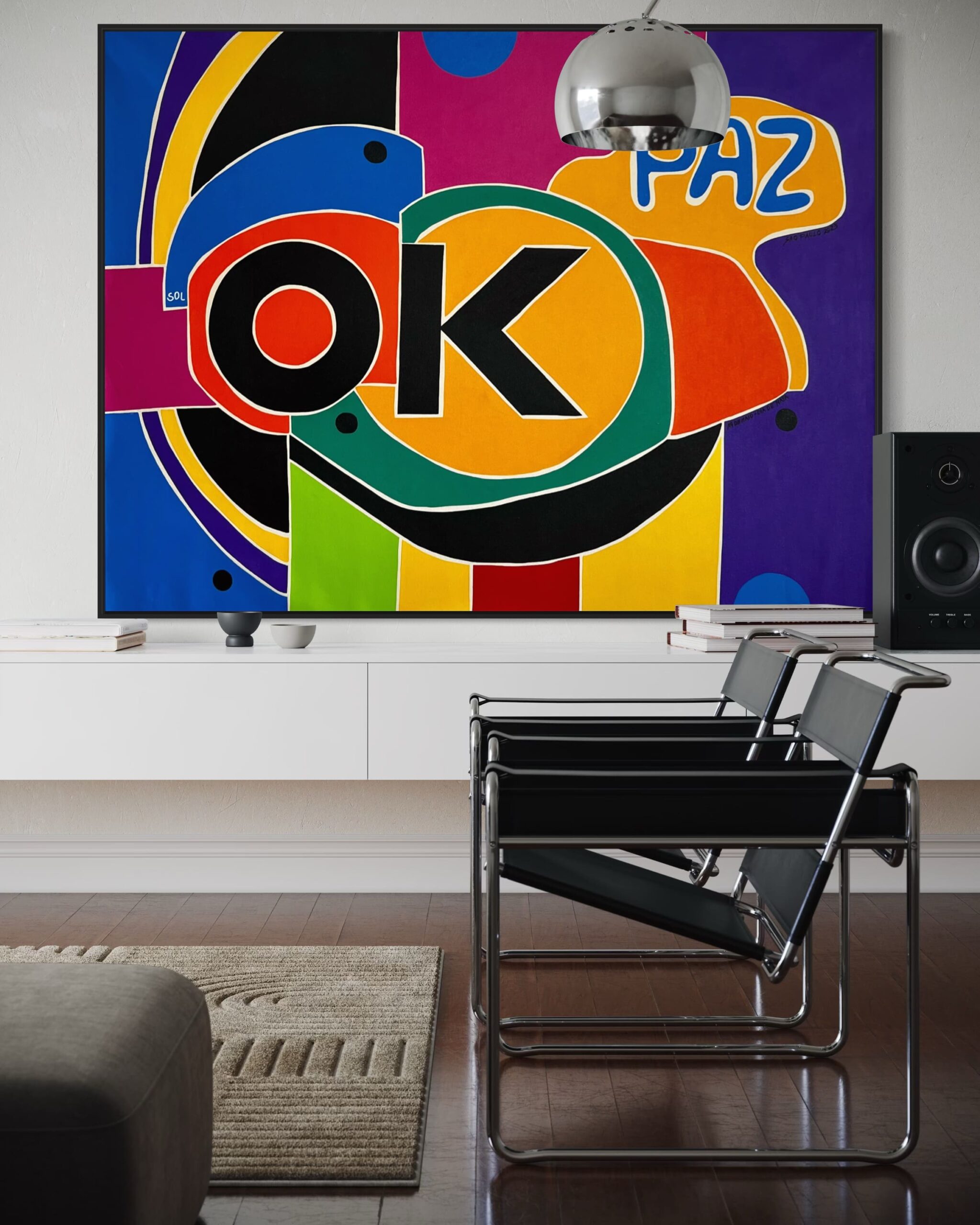 PAZ é uma obra feita pelo artista plástico Alois Hunka sob sua assinatura Oslawansky. O Artista assina as peças com a palavra “OK”.