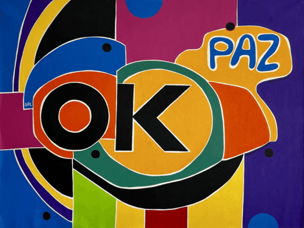 PAZ é uma obra feita pelo artista plástico Alois Hunka sob sua assinatura Oslawansky. O Artista assina as peças com a palavra “OK”.